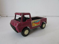 TOOTSIETOY 1969 DIECAST PICK UP TRUCK MAGENTA 3.5" L WITH HITCH WORN H2