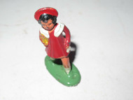 OLDER METAL FIGURE - GIRL IN RED - GOOD - 2" TALL- H20