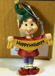CHRISTMAS ORNAMENTS WHOLESALE- RUSS BERRIE-#13794- 'HAPPY HOLIDAYS'-6 -NEW -W741