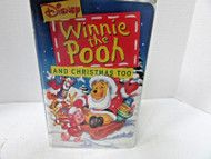DISNEY WINNIE THE POOH AND CHRISTMAS TOO VHS TAPE CLAMSHELL CASE