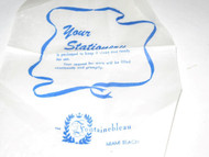 VINTAGE TRAVEL MEMORABILIA -STATIONERY BAG FROM FONTAINEBLEAU HOTEL- M65