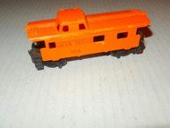 HO TRAINS- TWO UNION PACIFIC CABOOSES- (ONE TYCO)-- LATCH COUPLERS - FAIR - S1