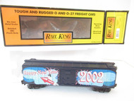 MTH TRAINS RAILKING -30-7490 - 2002 NEW YEAR'S BOXCAR- 0/027- LN- D1B