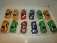 LOT OF 10 NEW PLASTIC PULL-BACK SPORTS CARS- ASSORTED COLORS- CLOSEOUT - L34