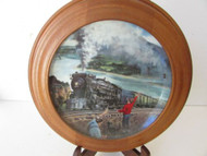 THE SUNSHINE SPECIAL LTD GREAT AMERICAN TRAIN SERIES PLATE F5283 WOOD FRAMED S1