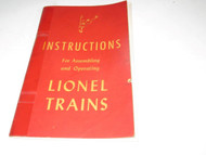 LIONEL PART - 1947 INSTRUCTIONS BOOKLET FOR LIONEL TRAINS - FAIR - SR38
