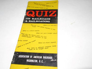 1963 QUIZ BOOK ON RAILROADS & RAILROADING - EXC. - H19