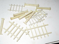 FENCES - 2 RAIL WHITE FENCE SECTIONS ASSORTED - GOOD FOR PARTS - H45