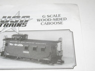 U.S.A TRAINS - G SCALE - WOOD-SIDED CABOOSE INSTRUCTIONS - EXC- B18