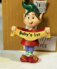 CHRISTMAS ORNAMENTS WHOLESALE- RUSS BERRIE- #13785- 'BABY'S 1ST'- (6) - NEW -W74