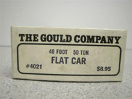 HO KIT- THE GOULD COMPANY- #4021 40' FLAT CAR KIT- BOXED- NEW- L243