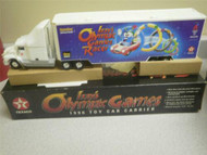 VINTAGE 1996 TEXACO TOY CAR CARRIER- IZZY'S OLYMPIC GAMES- NEW -B2