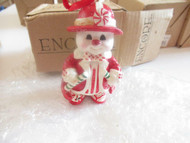 CHRISTMAS ORNAMENTS WHOLESALE- 17317- SNOWMAN W/CANDY CANE - NEW- W23