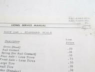 LIONEL POSTWAR- ONE PAGE SERVICE MANUAL PAGE FOR 213T DUMMY / 239 LOCO - B8