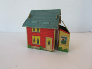 VINTAGE CARDBOARD CUTOUT HOUSE & EXTENSION BUILT UP WITH SLOTTED CLOSURES L13