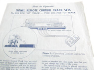 LIONEL POST-WAR INSTRUCTION SHEET 1949 REMOTE CONTROL TRACK SETS- BLUE PAPER-M56