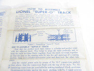 LIONEL POST-WAR INSTRUCTION SHEET 1959 LIONEL SUPER O TRACK- FAIR/GOOD- M56