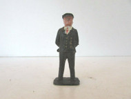 VINTAGE DIECAST FIGURE TRAIN CONDUCTOR BLACK CAP MADE IN ENGLAND 2" M41