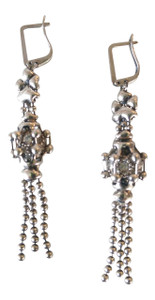  Swarovski Crystal Ball Silver Mesh Earrings, Style RTE5