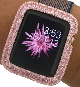 EMJ Series 2,3 Apple Watch Pink Zirconia Bezel Face Insert Rose Gold 38/ 42 mm