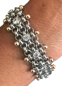 SG Liquid Metal  Gold/Silver Chain Links Bracelet by Sergio Gutierrez BX1Z