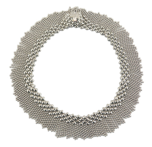 Liquid Metal Dosado Silver Mesh Necklace by Sergio Gutierrez N8
