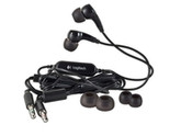 Logitech H165 Earbud Stereo Headphones w/Inline Microphone, 3.5mm Jacks, Carry Case & 3 Sizes of Earbuds