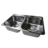 Stainless Steel Double Bowl Kitchen Sink, Single Faucet Hole