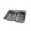 Stainless Steel Double Bowl Kitchen Sink, 3 Faucet Holes