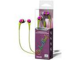 maxell "Couleur" Digital Aluminum Earbuds - Pink & Green
