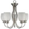 SMART Collection 5-Light Brushed Pewter Chandelier With Etched Linen Glass