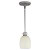 SMART Collection 1-Light Brushed Pewter Pendant with Etched Linen Glass