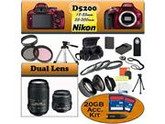 Nikon D5200 24.1 MP Digital SLR Camera (Red) With Nikon 18-55mm Lens, And 55-300mm Lens including our Huge Accessory Package