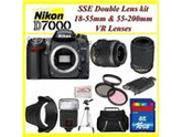 Nikon D7000 16.2mp Dx-format Cmos Digital SLR with 3.0-Inch LCD (Black) with 18-55mm + 55-200mm Lens! Many Accessories!!