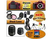 Nikon D5200 24.1 MP Digital SLR Camera (Red) With Nikon 18-55mm Lens, And 55-200mm Lens including our Huge Accessory Package