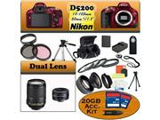 Nikon D5200 24.1 MP Digital SLR Camera (Red) With Nikon 18-105mm Lens, And 50mm f/1.8D Lens including our Huge Accessory Package