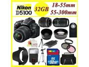 Ultimate Zoom KIT!! Nikon D5100 Digital SLR Camera w/18-55mm Lens + 55-300mm Lens + Full Accessory KIT