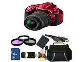 Nikon D5300 Digital SLR Camera With 18-55mm Lens Kit 1 (Red)