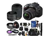 Nikon D5300 Digital SLR Camera With 18-55mm Lens & 55-200mm VR Lens & 50mm 1.8D Kit