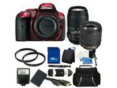 Nikon D5300 Digital SLR Camera With 18-105mm Lens & 55-300mm VR Lens Kit (Red)