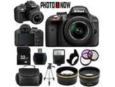 Nikon D3300 1532 Black Digital SLR Camera with 18-55mm VR Lens Essential 32GB Bundle