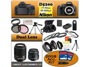 Nikon D5200 24.1 MP Digital SLR Camera (Black) With Nikon 18-55mm Lens, And 55-200mm G Lens including our Huge Accessory Package