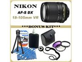 Nikon 18-105mm f/3.5-5.6G ED VR AF-S DX Nikkor Autofocus Lens BUNDLE