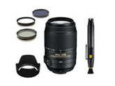 Nikon AF-S NIKKOR 55-300mm f/4.5-5.6G ED VR Zoom Lens with 3PC Filter Kit, Tulip Lens Hoo, & Lens Cleaning Pen