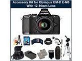 Olympus OM-D E-M5 16MP Live MOS Interchangeable Lens Camera with 3.0-Inch Tilting OLED Touchscreen and 12-50mm Lens (Black)