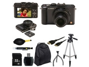Panasonic Lumix DMC-LX7 Digital Camera (Black) With Photo-4-Now Essential Bundle