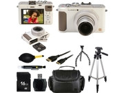 Panasonic Lumix DMC-LX7 Digital Camera (White) With Photo-4-Now Exclusive Starter Bundle