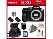 Pentax K-30 Digital Camera Body 2 Replacement Batteries, Rapid Travel Charger, 8GB SD Card, SD Card Reader, Flash, Large Soft Carrying Case
