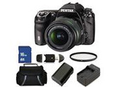 Pentax K-5 II 16.3 MP DSLR DA 18-55mm WR Lens Kit (Black). Includes: UV Filter, 16GB Memory Card, High Speed Card Reader, Extended Life Replacement Battery, Cha