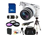 Samsung NX300 Mirrorless Digital Camera with 18-55mm f/3.5-5.6 OIS Lens (White). Includes: 3 Piece Filter Kit (UV-CPL-FLD), 32GB Memory card, High Speed Card Re
